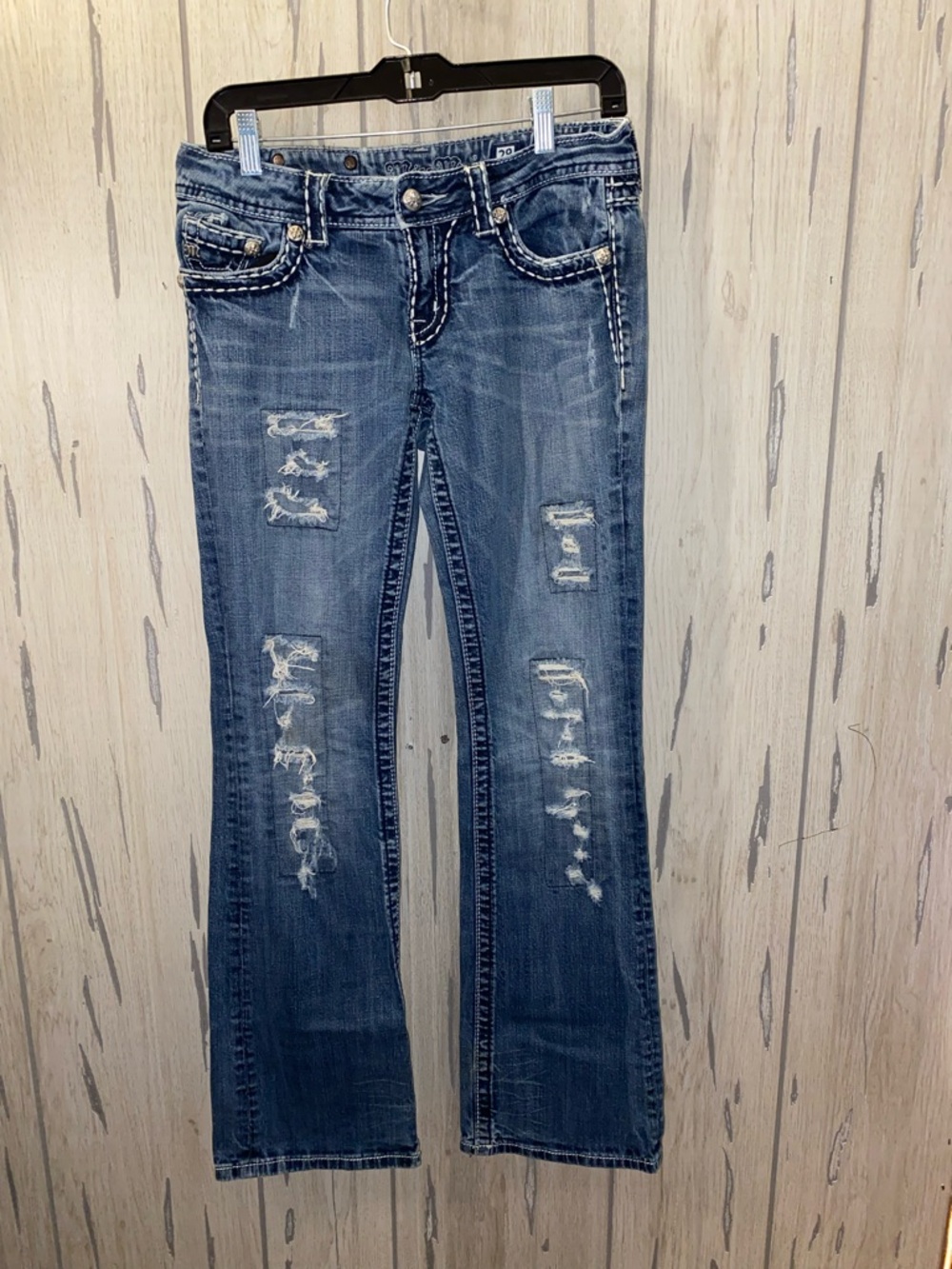Miss Me Blue Distressed Bootcut Jeans Size 28